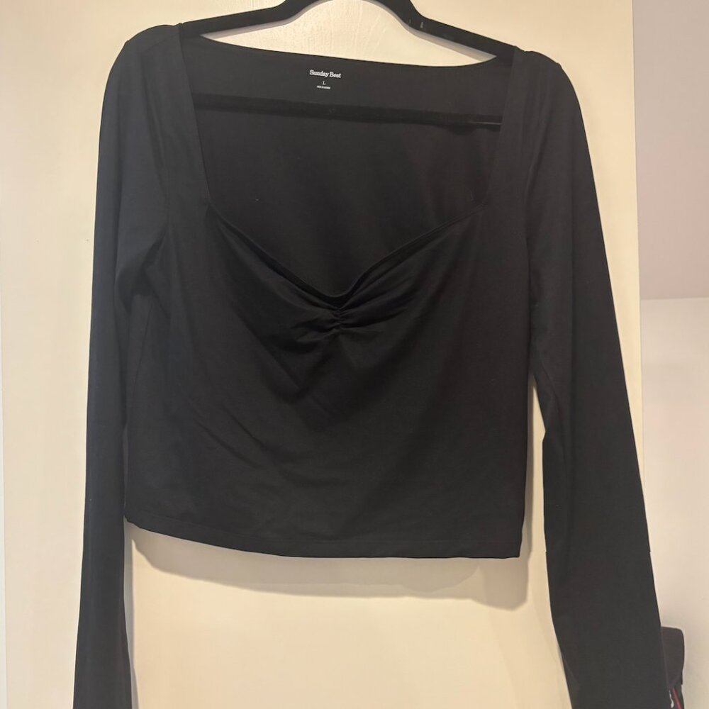 Aritzia Sunday Best Black Long Sleeve Large
